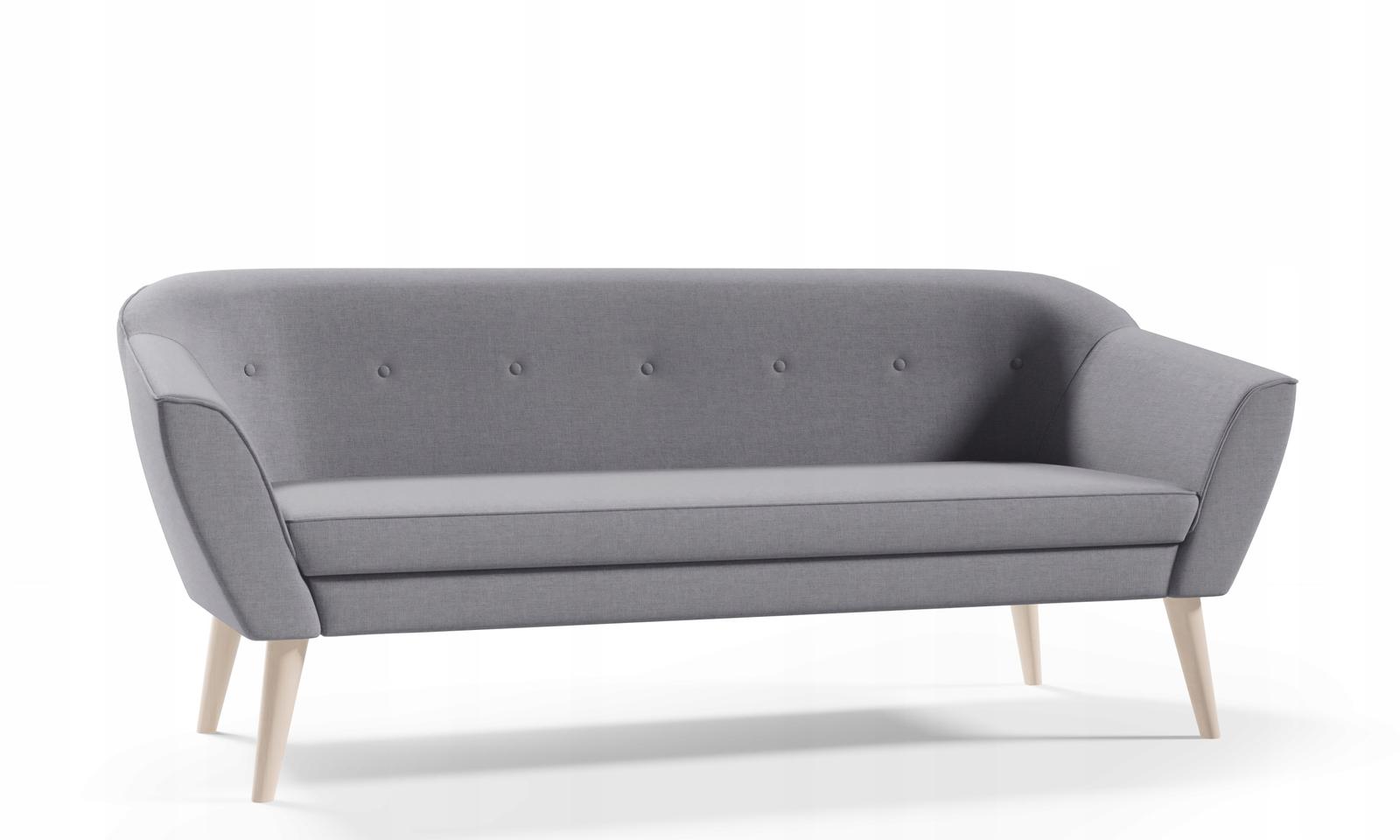 Sofa DIANA 180x74x75 cm trzyosobowa w stylu skandynawksim jasnoszara do salonu nr. 1