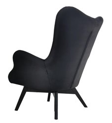 Fotel skandynawski ETERNO 77x102x87 cm czarny z czarnymi nogami do salonu  - Miniaturka zdjęcia nr 3