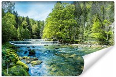 Fototapeta do salonu rzeka las natura 3D Dekoracja Nowoczesna Przyrodnicza - Miniaturka zdjęcia nr 1