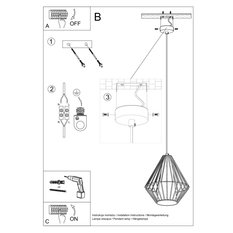 Lampa wisząca DEMI czarna 130x28x28cm nowoczesna E27 do salonu - Miniaturka zdjęcia nr 5