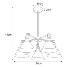 Lampa sufitowa K-8038B-5 MORENO 60x45x60 cm do salonu lub jadalni czarny - Miniaturka zdjęcia nr 8