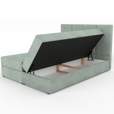 Łóżko kontynentalne 160x200x55 cm tapicerowane podwójne z materacem miętowy - Miniaturka zdjęcia nr 11
