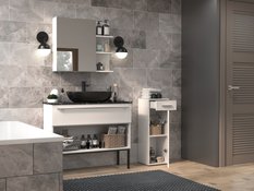  Szafka łazienkowa NEL V DS 85x30x30 cm z szufladą i drzwiami do łazienki biały połysk - Miniaturka zdjęcia nr 5