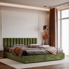  Panele tapicerowane 100x20  cm na ścianę magic velvet khaki - Miniaturka zdjęcia nr 5