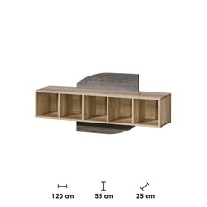 Szafka wisząca 120x25x55 cm Romero z sześcioma półkami dąb canyon arusha do pokoju - Miniaturka zdjęcia nr 2