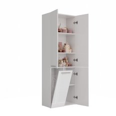 Słupek łazienkowy NEL 1K DD 174x60x30 cm szafka łazienkowa kosz na pranie regał biały połysk bestseller - Miniaturka zdjęcia nr 5