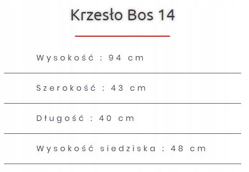 Krzesło BOS 14 40x43x96 cm z drewna litego tapicerowane do jadalni białe ciemnoszare obicie nr. 3