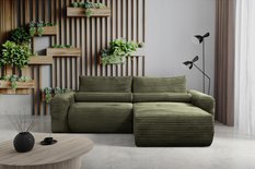 Narożnik z funkcją spania LEO 255x162 cm prawy sprężyny bonell Tilia 56 sztruks pomarańczowy - Miniaturka zdjęcia nr 9
