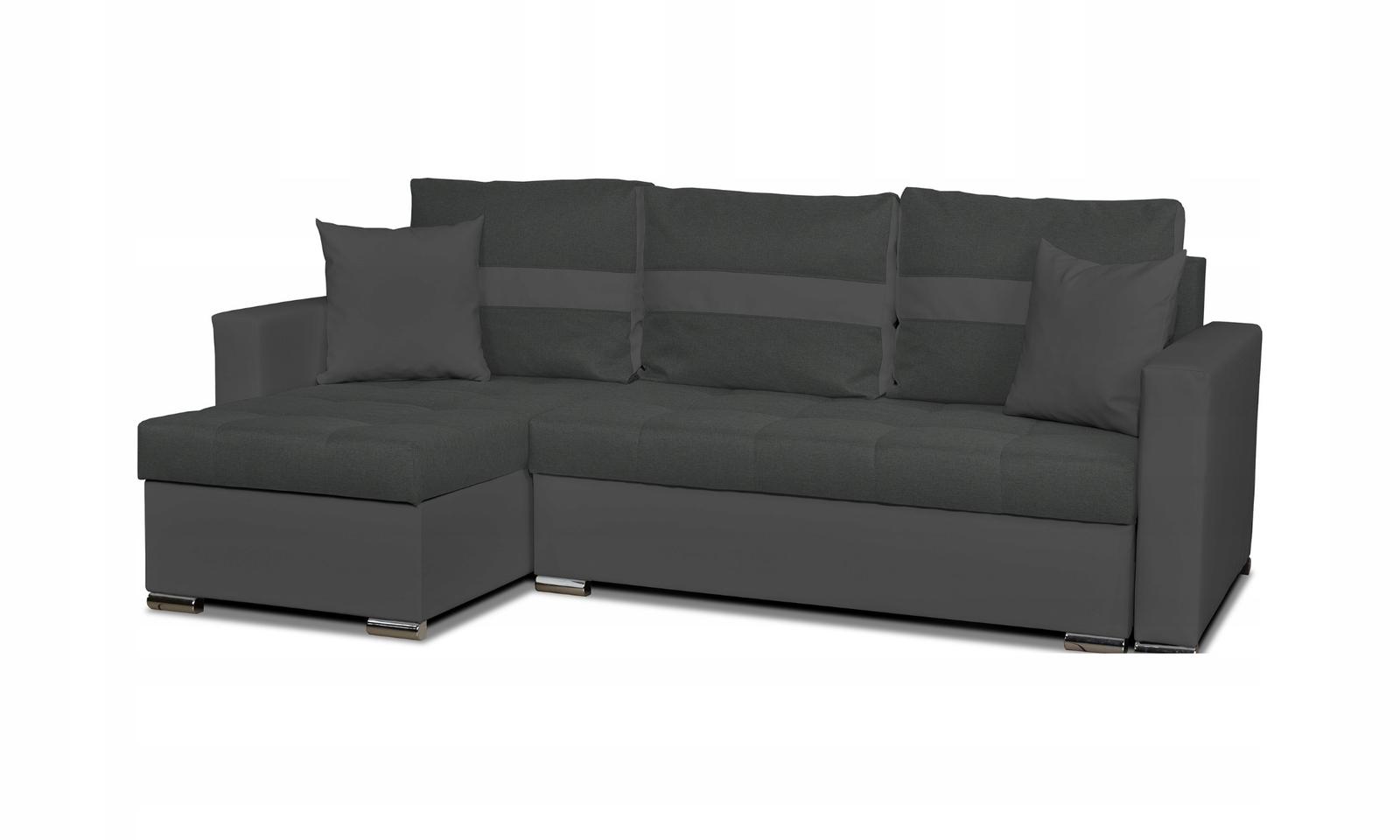 Narożnik FIGO 226x74x140 cm rozkładany z funkcją spania rogówka do salonu szary nr. 12