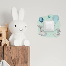 Naklejka Pod Włącznik Światła Króliczki Chmurki 20x20 Kropki Motylek Dla Dzieci - Miniaturka zdjęcia nr 4