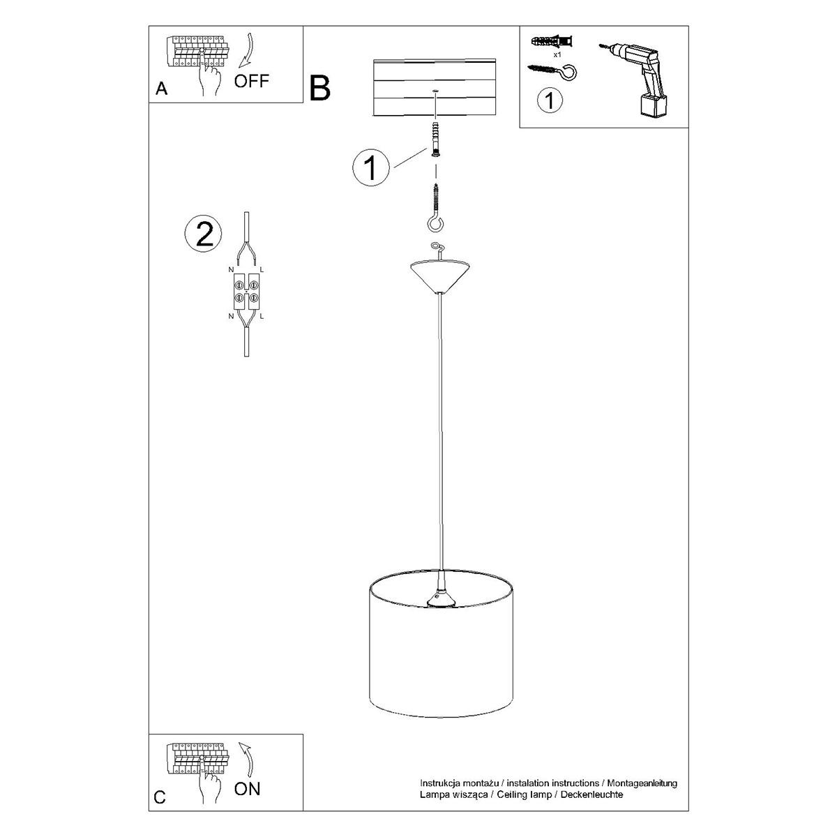 Lampa wisząca FOOTBALL B 30 82x30x30cm nowoczesna E27 do salonu nr. 5