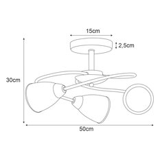 Lampa sufitowa K-JSL-6059/3 AB PLATO 50x30x50 cm do salonu lub pokoju patyna - Miniaturka zdjęcia nr 2