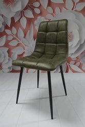 Zestaw krzeseł DEVER TAUPE 43x88x55 cm krzesło do jadalni salonu zielony czarne nogi - Miniaturka zdjęcia nr 8