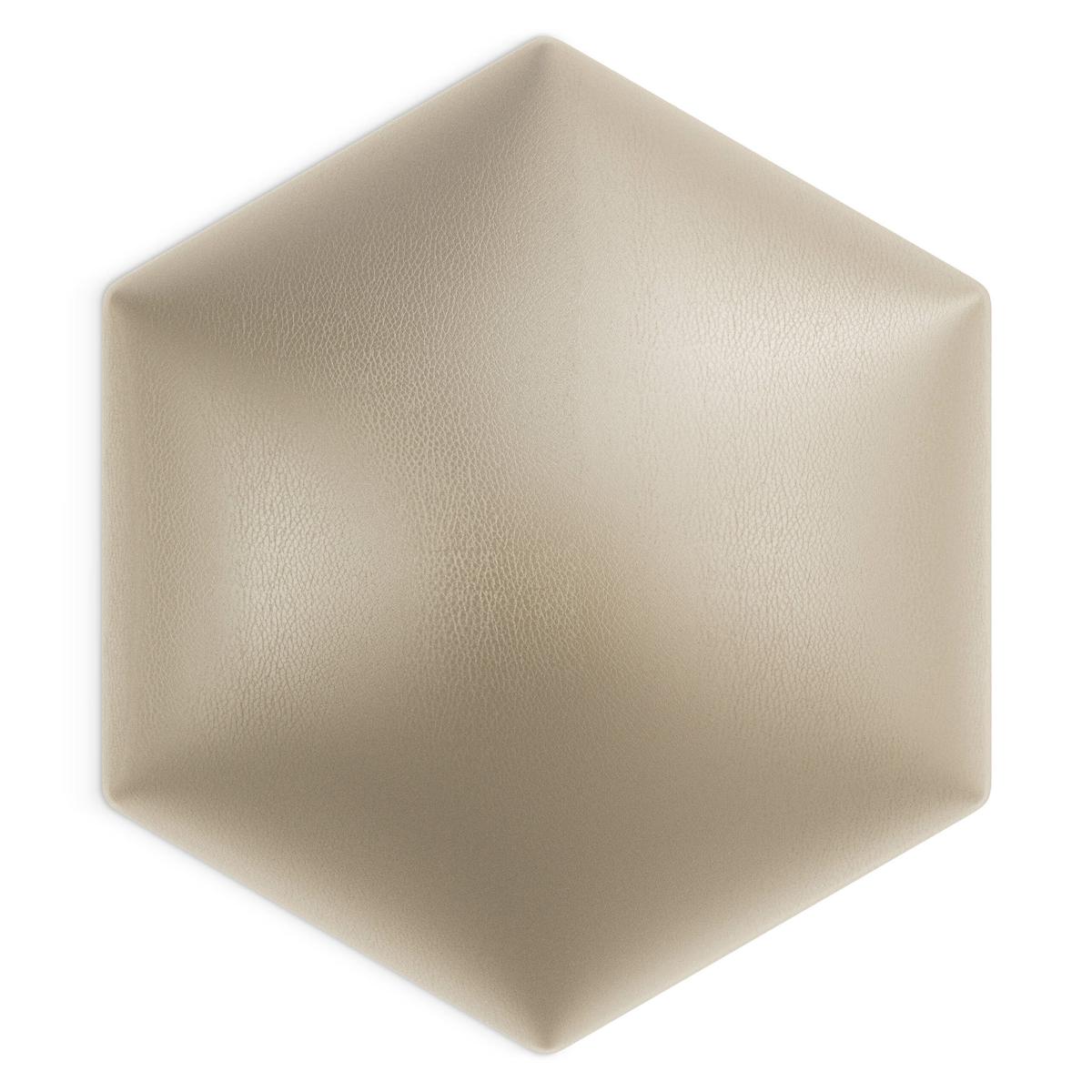 Panele tapicerowane 35x40 cm na ścianę hexagon kremowy  nr. 2