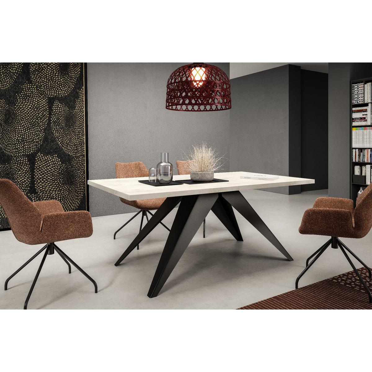 Stół rozkładany 160x90x76 cm prostokątny Harmonia white chromix do jadalni nr. 4