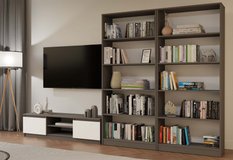 Szafka RTV Malwa 36x140x40 cm do salonu stolik pod telewizor antracyt biały - Miniaturka zdjęcia nr 3