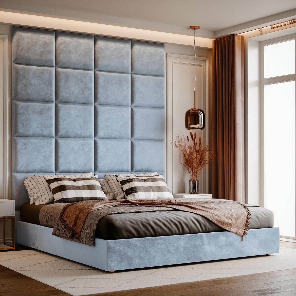 Panele tapicerowane 50x40 na ścianę magic velvet błękitny nr. 5