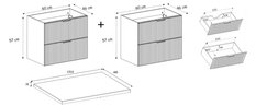 Szafka łazienkowa FLOW 120 cm z blatem czarny dąb craft złoty - Miniaturka zdjęcia nr 15