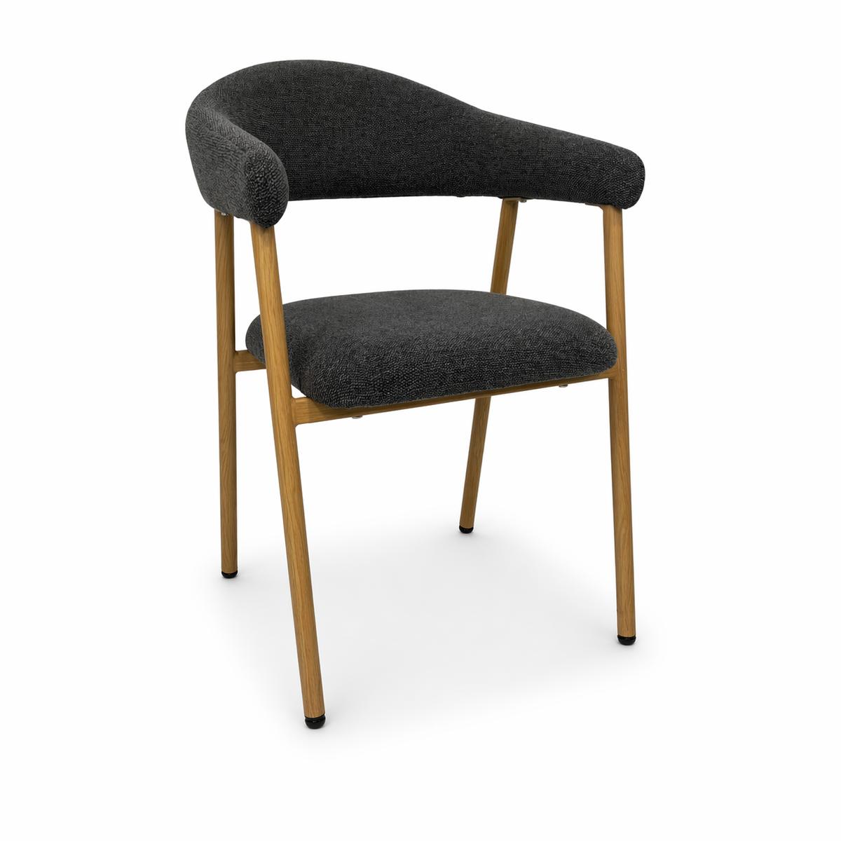 2x krzesło tapicerowane do jadalni VANO stelaż kolor dąb, tkanina szenil grafit cena za jedną sztukę 220 zł