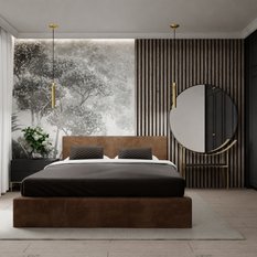Łóżko tapicerowane do sypialni 180x200x88 cm podwójne z pojemnikiem basic brązowe  - Miniaturka zdjęcia nr 4