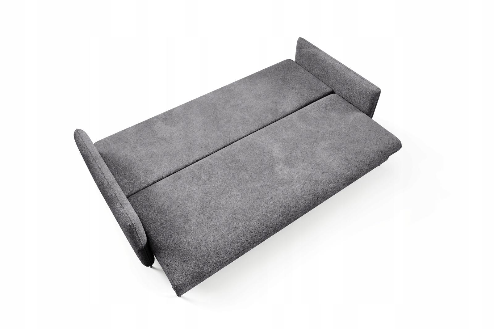 Kanapa BELISSA 216x91x98 cm sofa z funkcją spania z pojemnikiem BOUCLE szara do salonu nr. 5