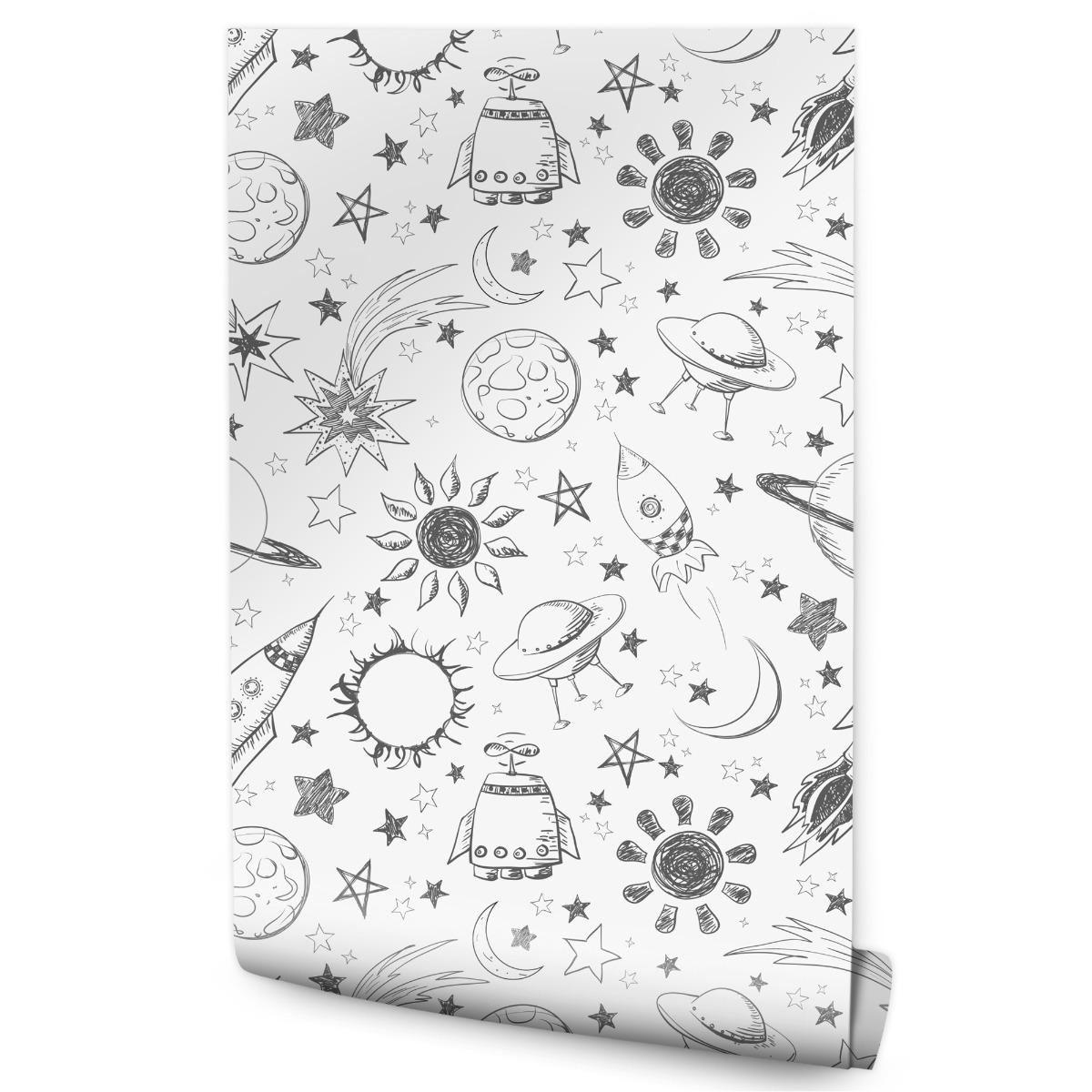 Tapeta gwiazdy planety kosmos do pokoju chłopca  nr. 1
