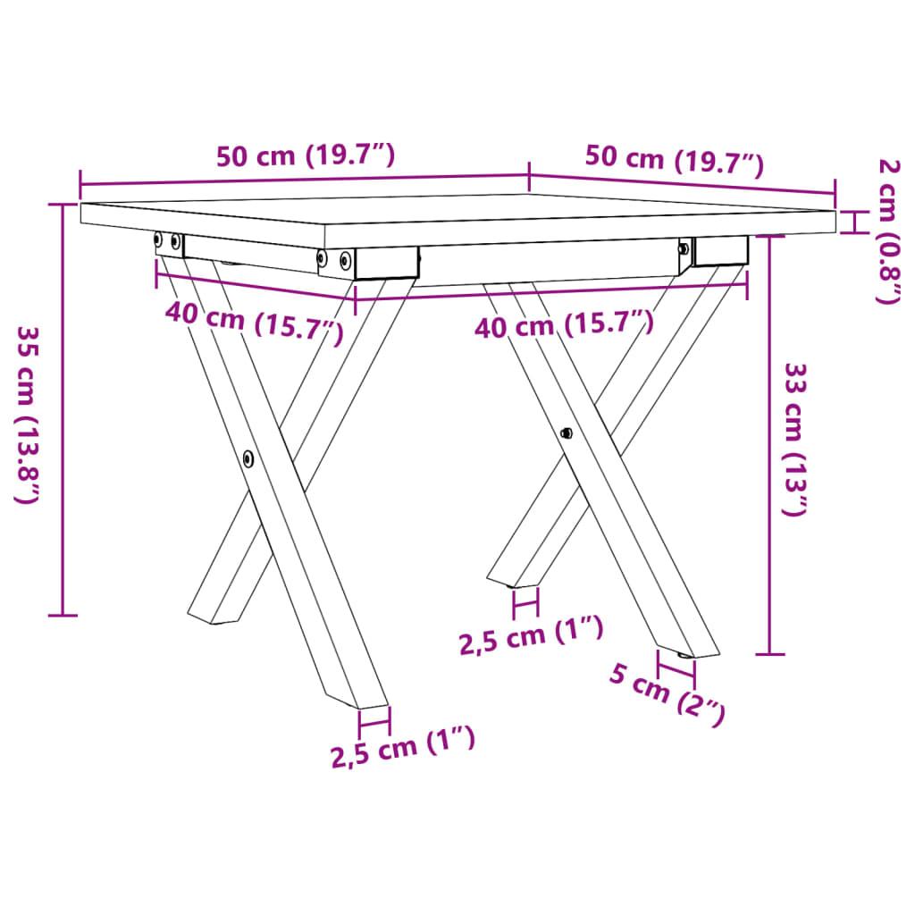 Stolik kawowy 50x50x35 cm nogi w kształcie litery X lite drewno do salonu nr. 10