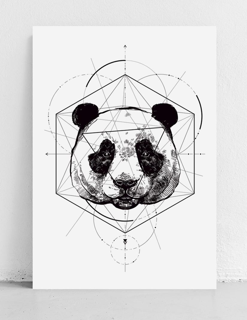 Plakat panda geometria 50x70 cm dekoracja ścienna bez ram nr. 4