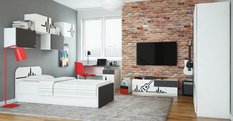 Szafka duo MUSIC 120x40 cm biało szara wisząca młodziezowa dla dziecka  - Miniaturka zdjęcia nr 2