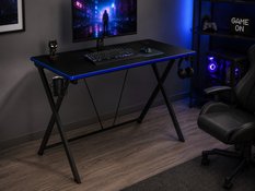Biurko gamer gamingowe VEKTOR 80x50x75 cm czarne z uchwytem na kubek i słuchawki - Miniaturka zdjęcia nr 8