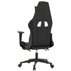 Fotel dla gracza 64x60x127 cm obrotowy z regulacją wysokości i podnóżkiem czarno-zielony gamingowy do pokoju lub biura - Miniaturka zdjęcia nr 5