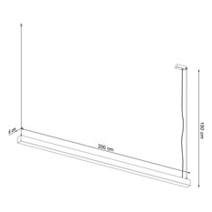 Lampa wisząca PINNE 200 biała 4000K 150x6x200cm nowoczesna LED do salonu - Miniaturka zdjęcia nr 8