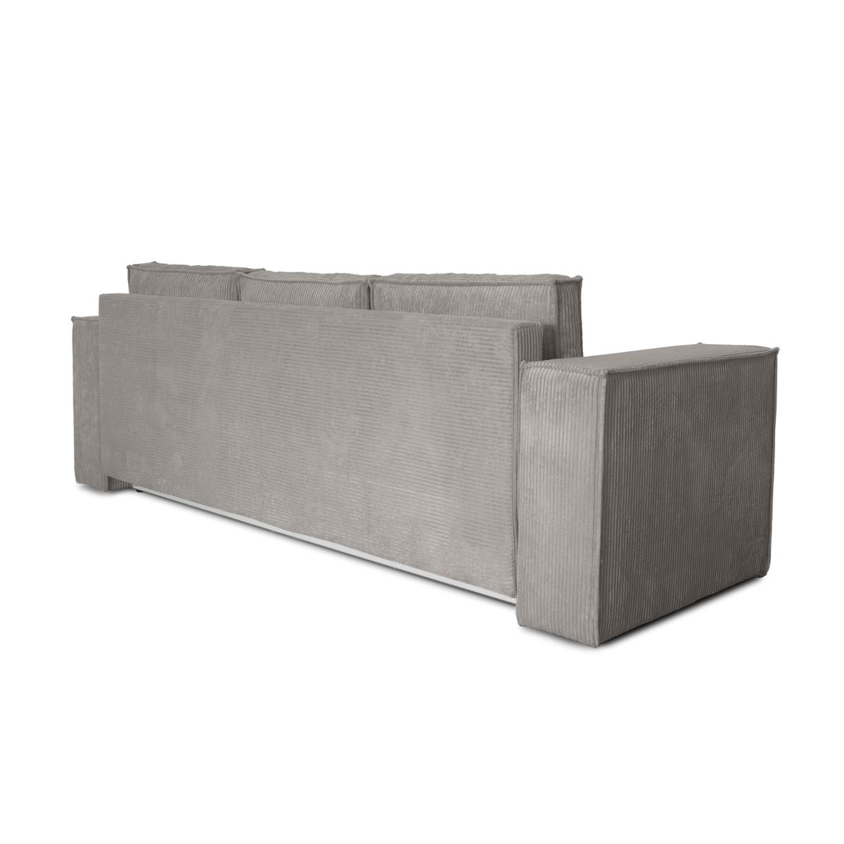 Kanapa rozkładana Verona 248x52x93 cm wersalka z funkcją spania i pojemnikiem pianka sztruks szary do salonu nr. 9