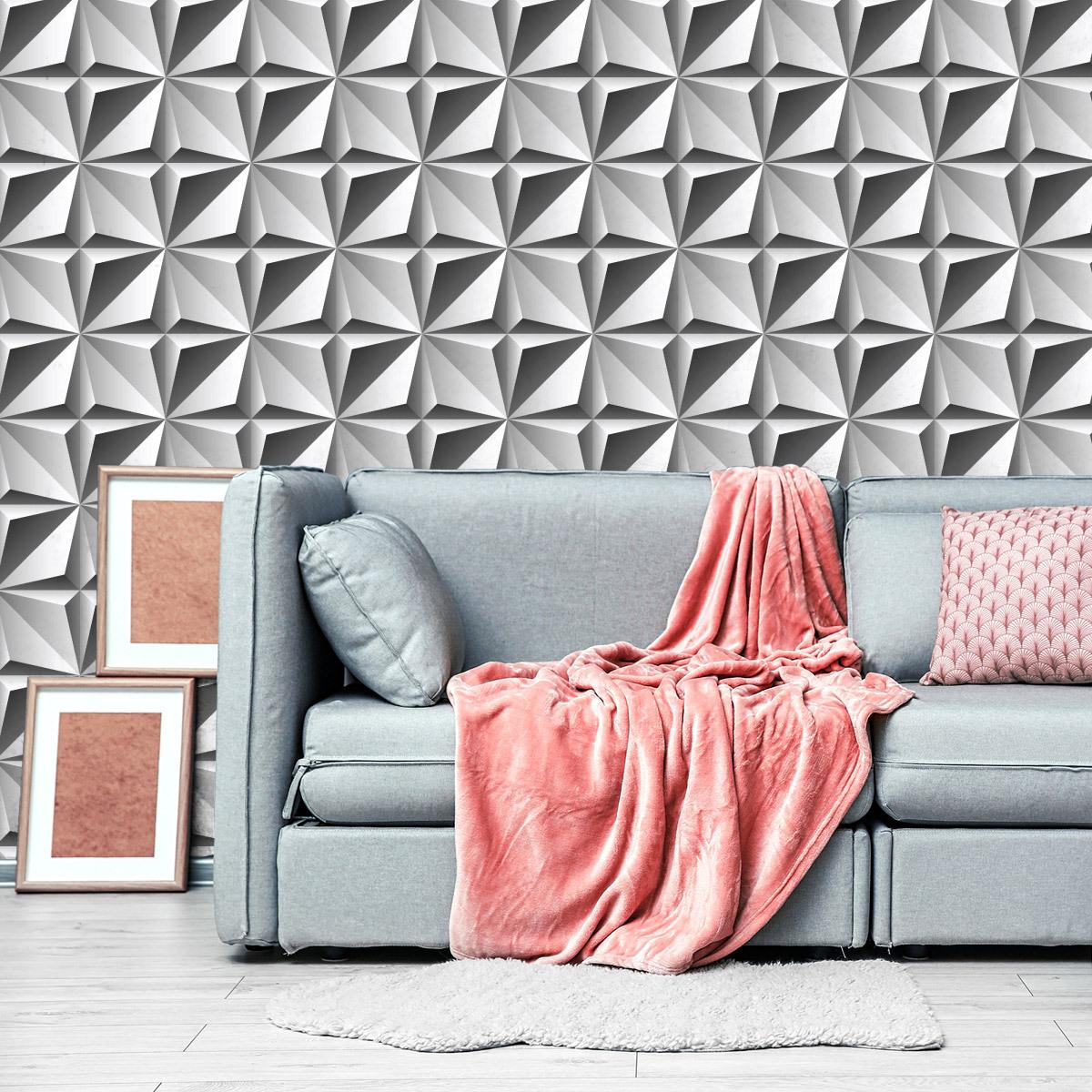 Tapeta optyczna 3d, figury geometryczne, do salonu  nr. 4
