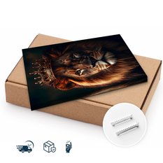 Obraz Na Płótnie Dostojny Lew W Koronie 20x30 Dekoracja Abstrakcyjna - Miniaturka zdjęcia nr 9