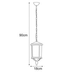 Lampa ogrodowa wisząca K-8216 CHICAGO 18x90x18 cm do ogrodu czarny - Miniaturka zdjęcia nr 5