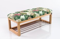 Siedzisko do przedpokoju LPG-4 55x35x45 cm ławka tapicerowana nogi naturalne tkanina welur tropic - Miniaturka zdjęcia nr 3