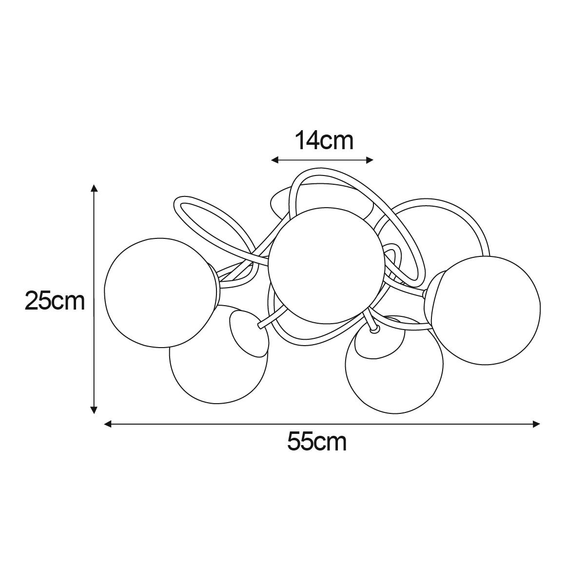 Lampa sufitowa K-5117 RUBI 55x25x55 cm do salonu lub pokoju grafitowy/czarny nr. 2