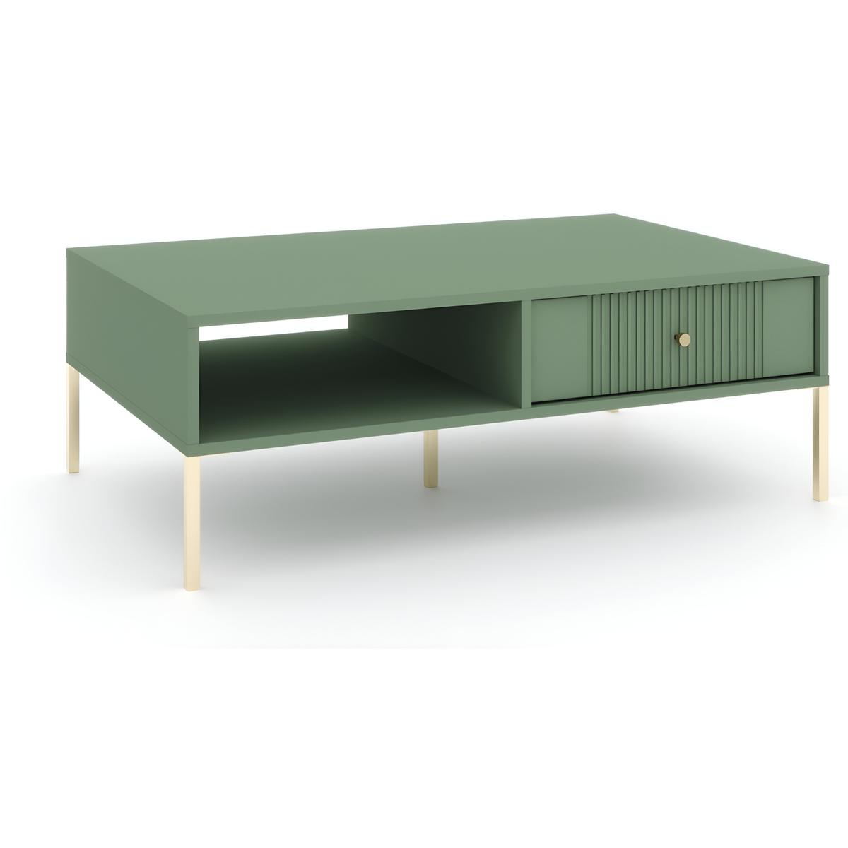 Stolik kawowy Iseo 104 cm zielony smoke green złoty nr. 1