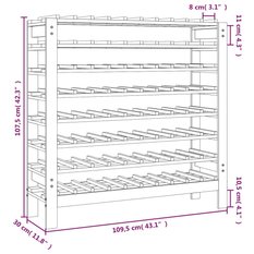 Stojak na wino 109,5x30x107,5 cm lite drewno sosnowe 80 butelek do salonu - Miniaturka zdjęcia nr 8