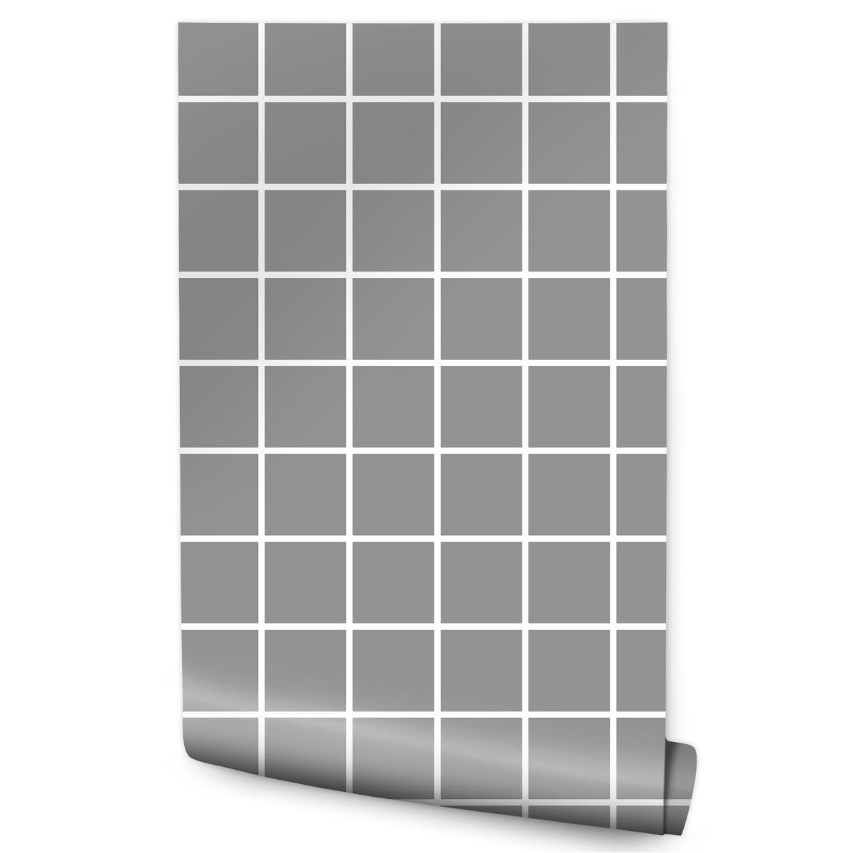 Tapeta Minimalistyczna Szara-Biała KRATA Dekoracja 53x1000  nr. 1