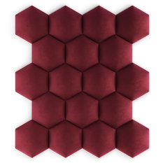 Panele tapicerowane 35x40 hexagon magic velvet bordowy - Miniaturka zdjęcia nr 7