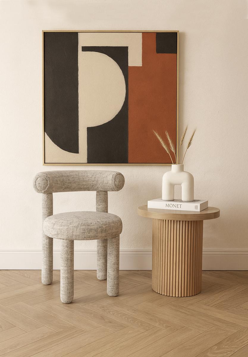 Krzesło tapicerowane LEITH 62x58x80 cm do salonu jadalni szare szenil nowoczesny desing nr. 5