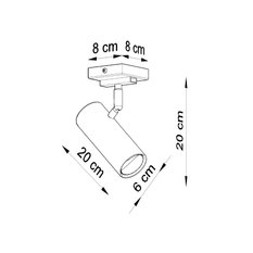 Plafon DIREZIONE 1 czarny 20x8x8cm owoczesna lampa GU10 do salonu  - Miniaturka zdjęcia nr 4