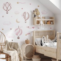 Naklejki Dla Dzieci Różowe Balony Gwiazdy 60x30 Serduszka Styl ZESTAW - Miniaturka zdjęcia nr 5