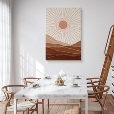 Duży Obraz Do Sypialni Pustynia Zachód Słońca Styl Boho Minimalizm 80x120cm - Miniaturka zdjęcia nr 4