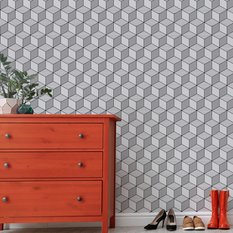 Tapeta Ścienna GEOMETRYCZNE Czarno-Białe Sześciany 53x1000  - Miniaturka zdjęcia nr 4