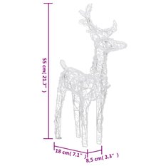 Świąteczne renifery, 2 szt., 80 ciepłych białych LED, akryl - Miniaturka zdjęcia nr 7