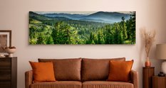 Obraz Panoramiczny Do Salonu LAS Góry Krajobraz Efekt 3D Natura 145x45cm - Miniaturka zdjęcia nr 7