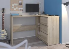 Biurko narożne MODERN 112 cm sonoma z szafką z szufladami do biura  - Miniaturka zdjęcia nr 2